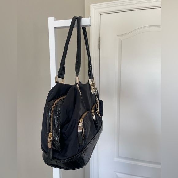 Ann Taylor Black Shoulder Bag with Gold Accents - Picture 2 of 5